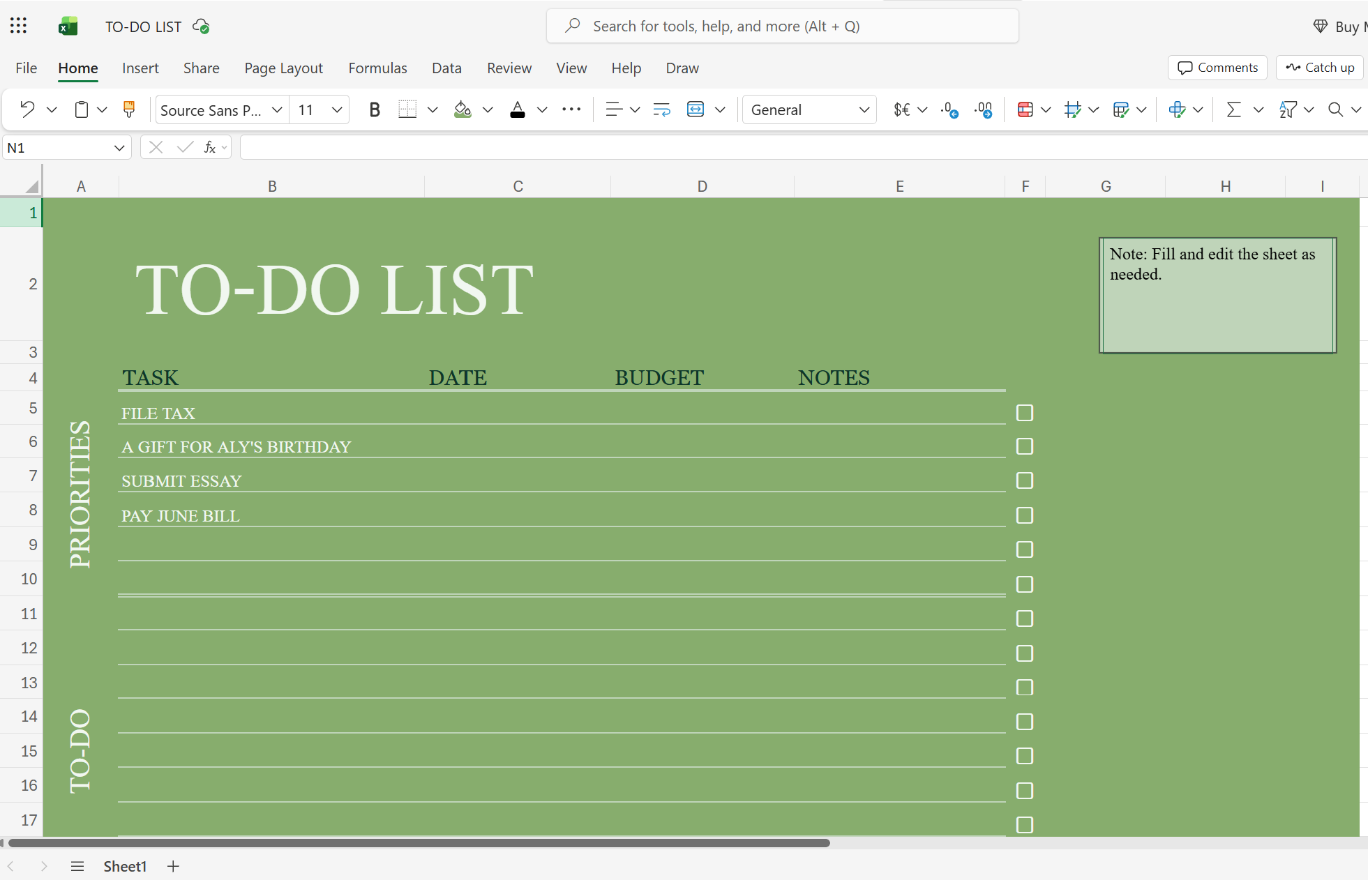 To‑Do List Excel Template – Stay Organized & Productive